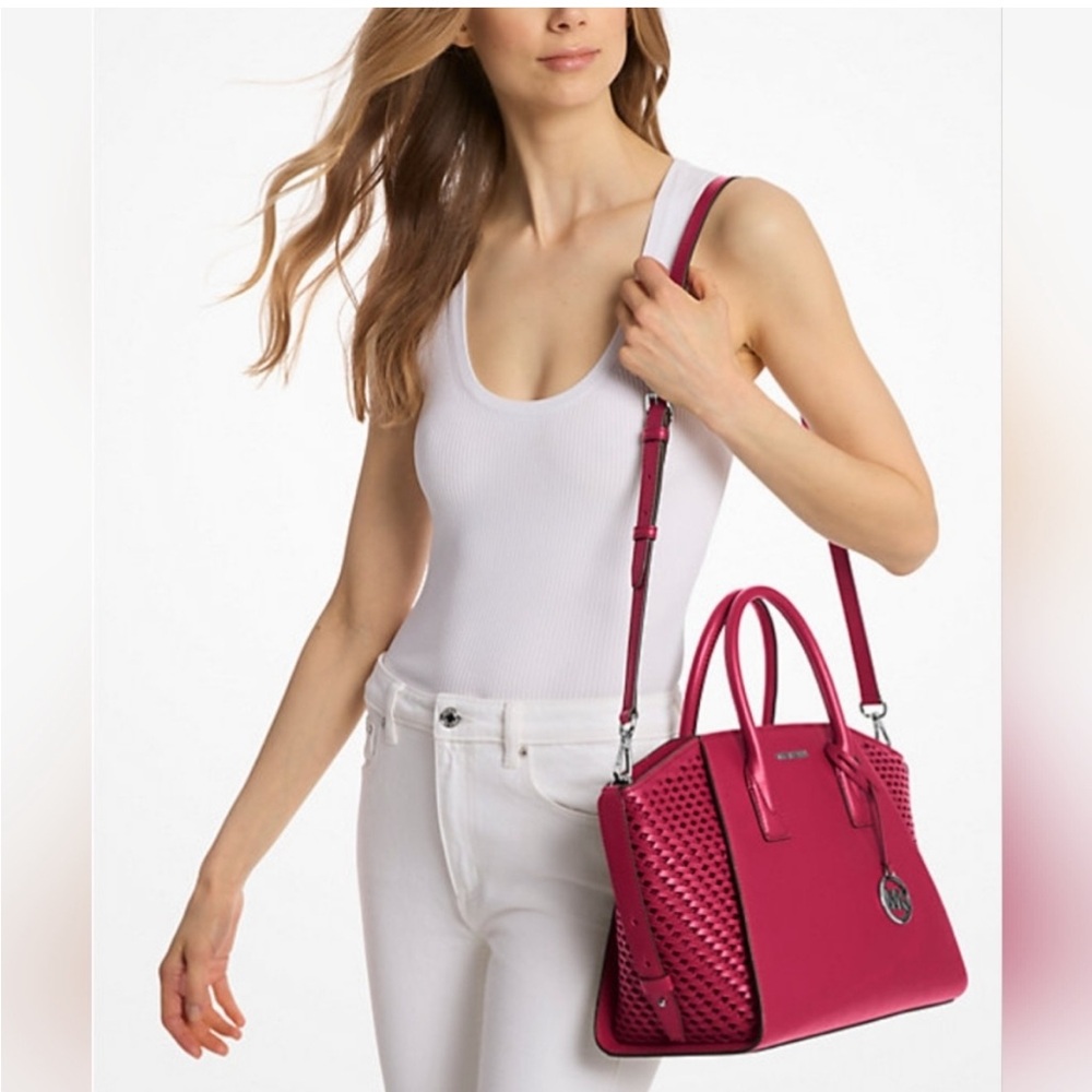 Michael Kors Vibrant Raspberry Large Avril Satchel NWT